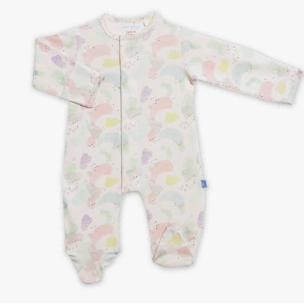 Simply Magnetic Me Watercolor Organic Cotton Magnetic Footie. 9-12 mos. NWT